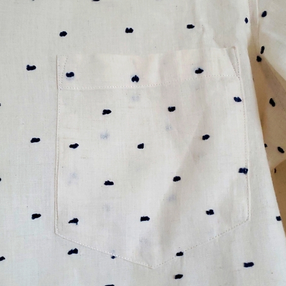Fossil Button Down Polka Dot Linen Shirt (Small) - Picture 4 of 7